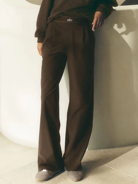 ALO Yoga Pants - Regular🔹 ALO Yoga  Women's Classic Espresso Straight Leg Suit Up Trousers (NWT)